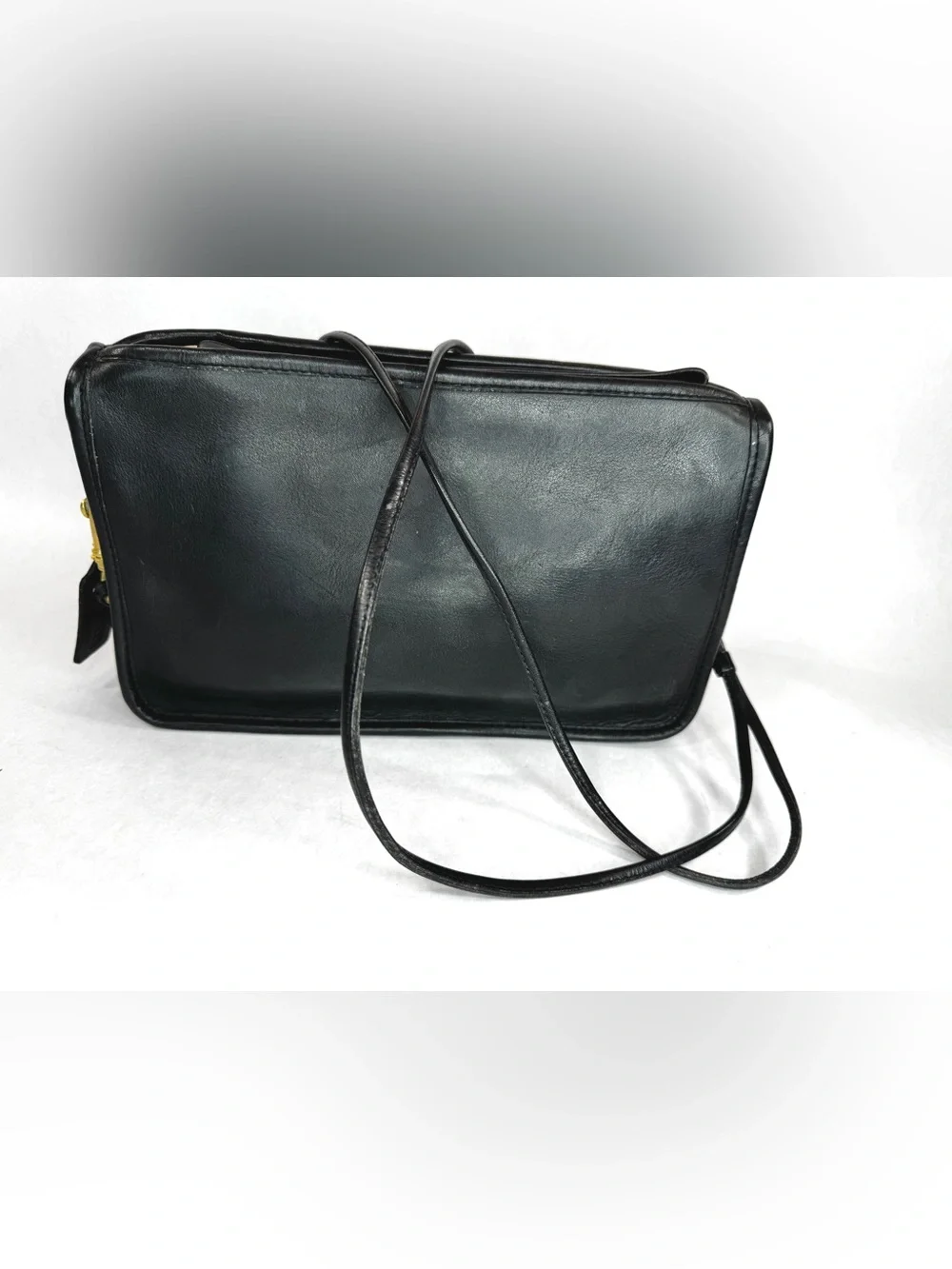 Vintage Coach Basic Bag 9455 Black Glove-Tanned Leather NYC USA Pre-Creed Era